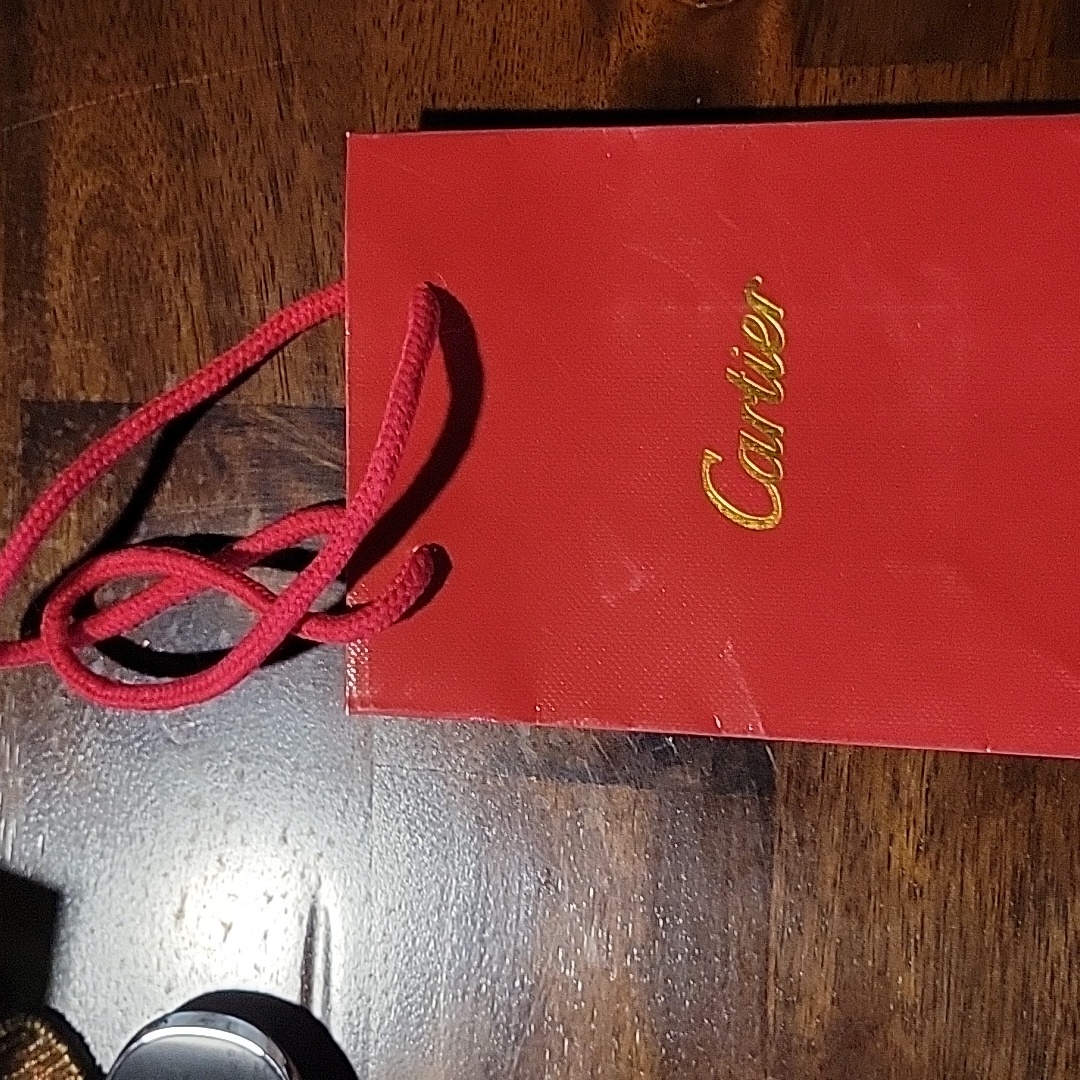 Cartier Red Gift Bag With Gold Logo